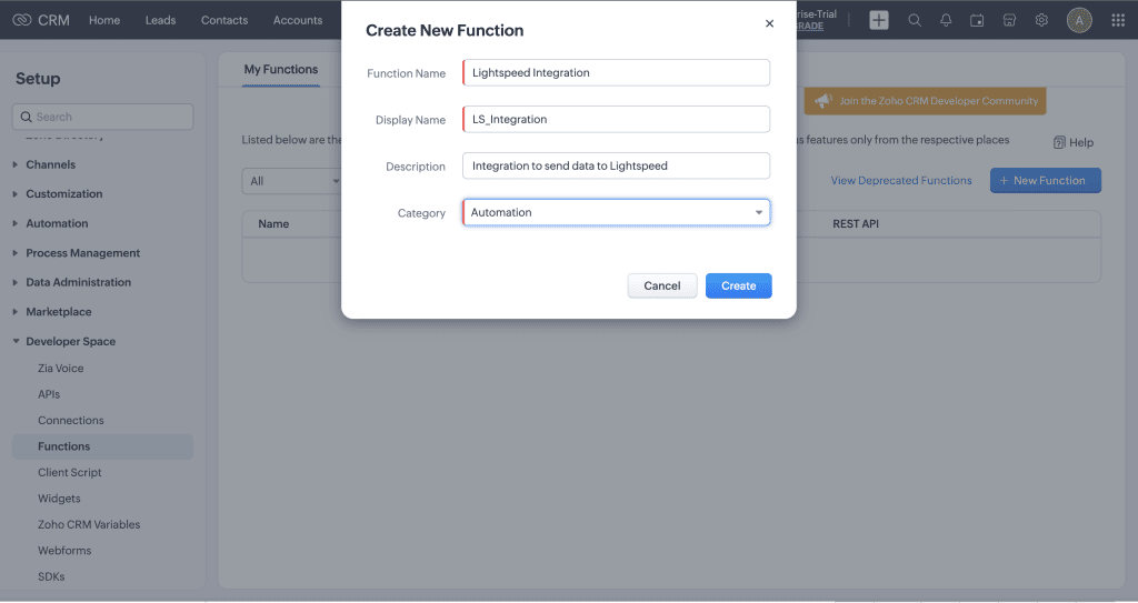 How to Integrate Zoho CRM with Lightspeed?