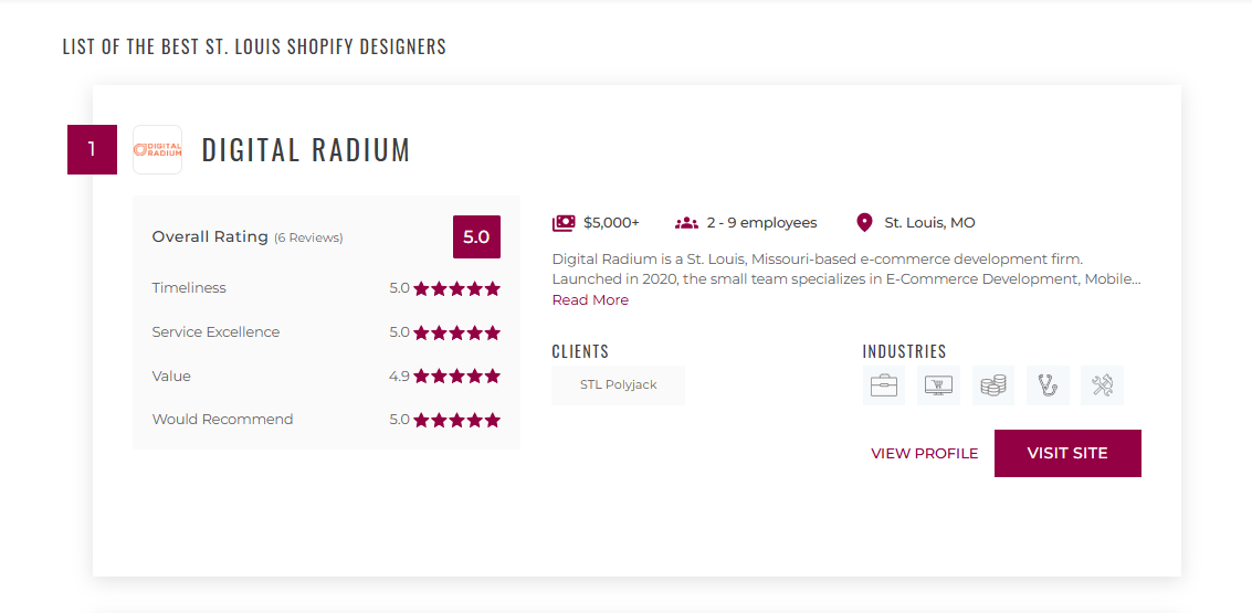 Digital Radium Tops The Manifest’s 2026 Shopify Ranking for St. Louis